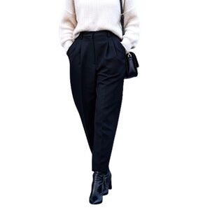 Vintage 90s Y2K high rise wool blend pleated old money tailored baggy trousers S